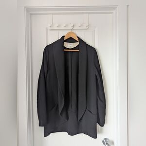 Aritzia Wilfred Chevalier Blazer Long Sleeves Crepette Fabric Black Size 10